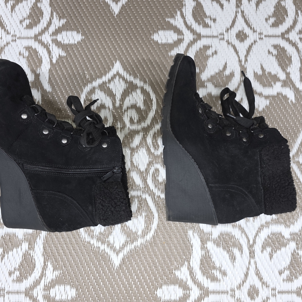 Elegant Black Wedge Ankle Boots